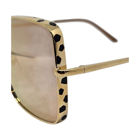 CARTIER LAQUERED Gold and Brown Sunglasses - Picture 10 of 10